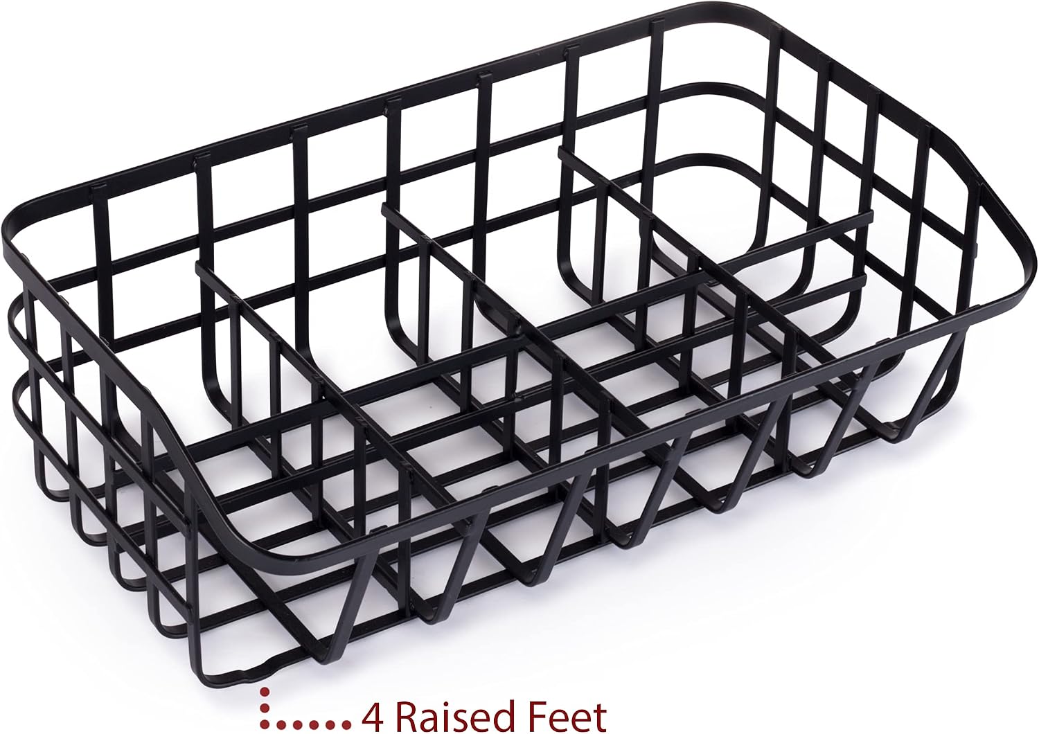 Baflan Tea Bag Organizer Caddy - Metal Tea Box Storage Holder for Tea, Cups, Pods, Packets, Condiment Accessories - Black