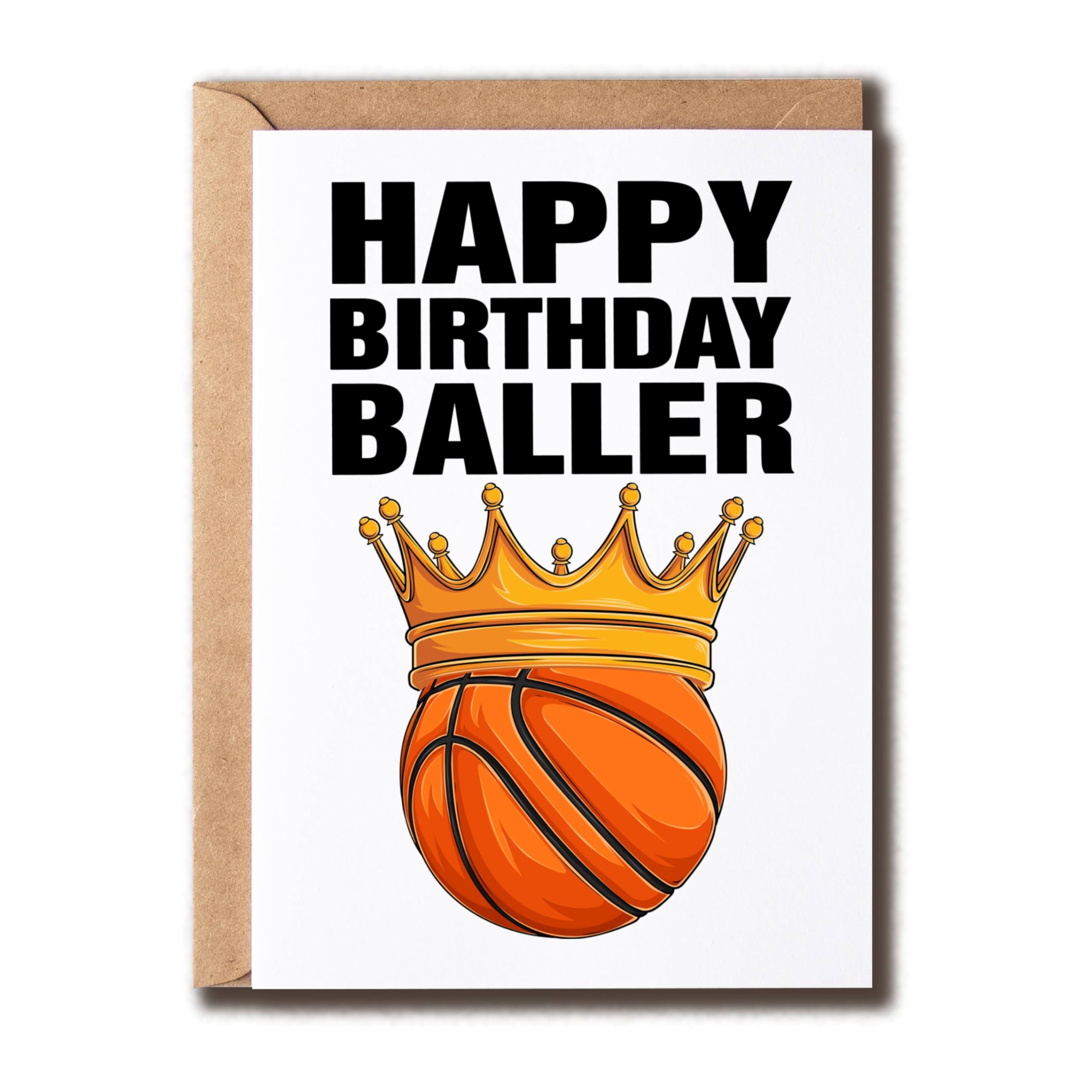 Basketball Card - Happy Birthday Baller Basketball Ball Card - Birthday Greeting Cards Awesome For Basketball Players Coaches Fans - Card For Family