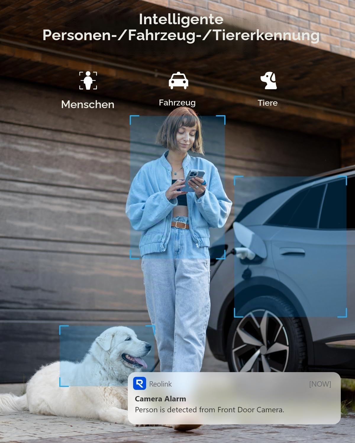 Reolink RLC-510WA x2 mit Stromverlängerungskabel(Weiß) 4.5m, 5MP WLAN Kamera Outdoor, 2,4GHz/5GHz WLAN CCTV IP Kamera Aussen mit Person/Auto/Tiererkennung, IP67 Wetterfest, Nachtsicht, Bewegungsmelder