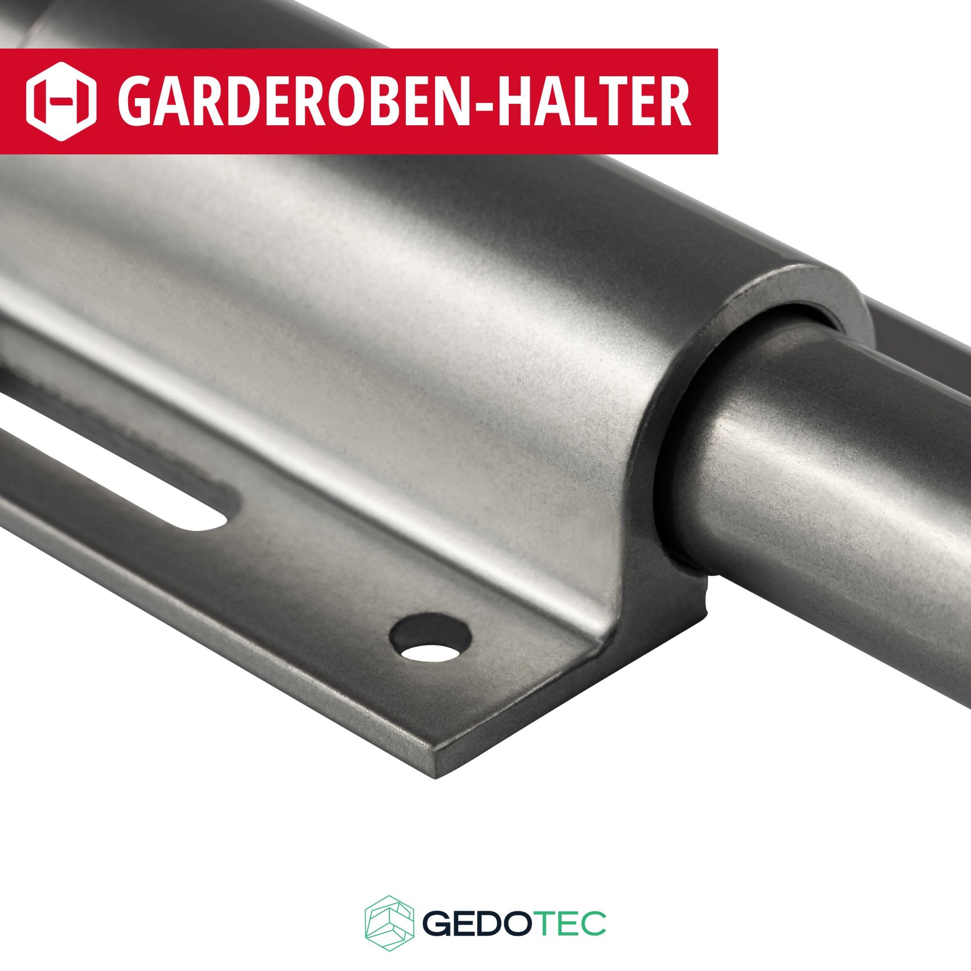 Gedotec Uchwyt do garderoby z aluminium anodowanego w kolorze srebrnym, 1 sztuka, wysuwany wysuwany wieszak na ubrania, długość 225 mm, do przykręcania, wysuwany wieszak na ubrania