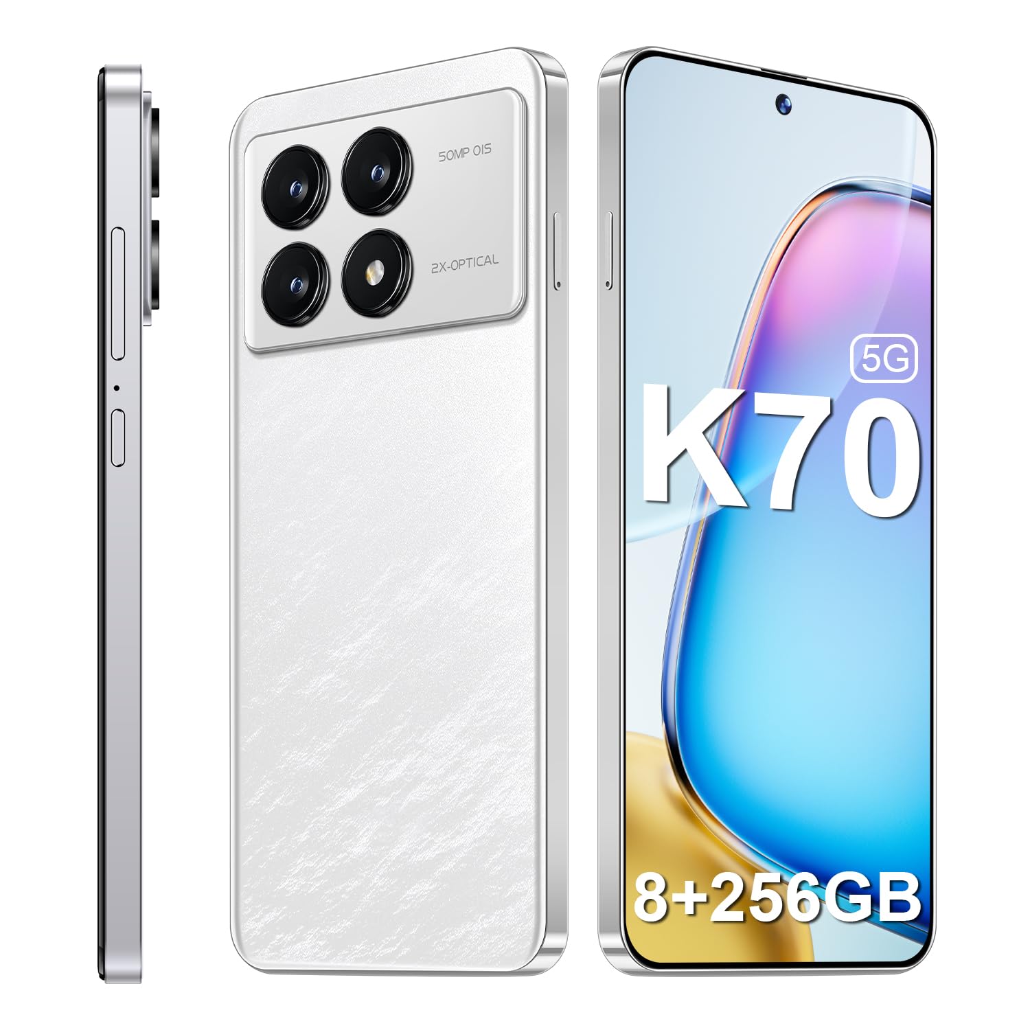 K70 5G Unlocked Phones 8GB+256GB 8-Core Android Phones 2024