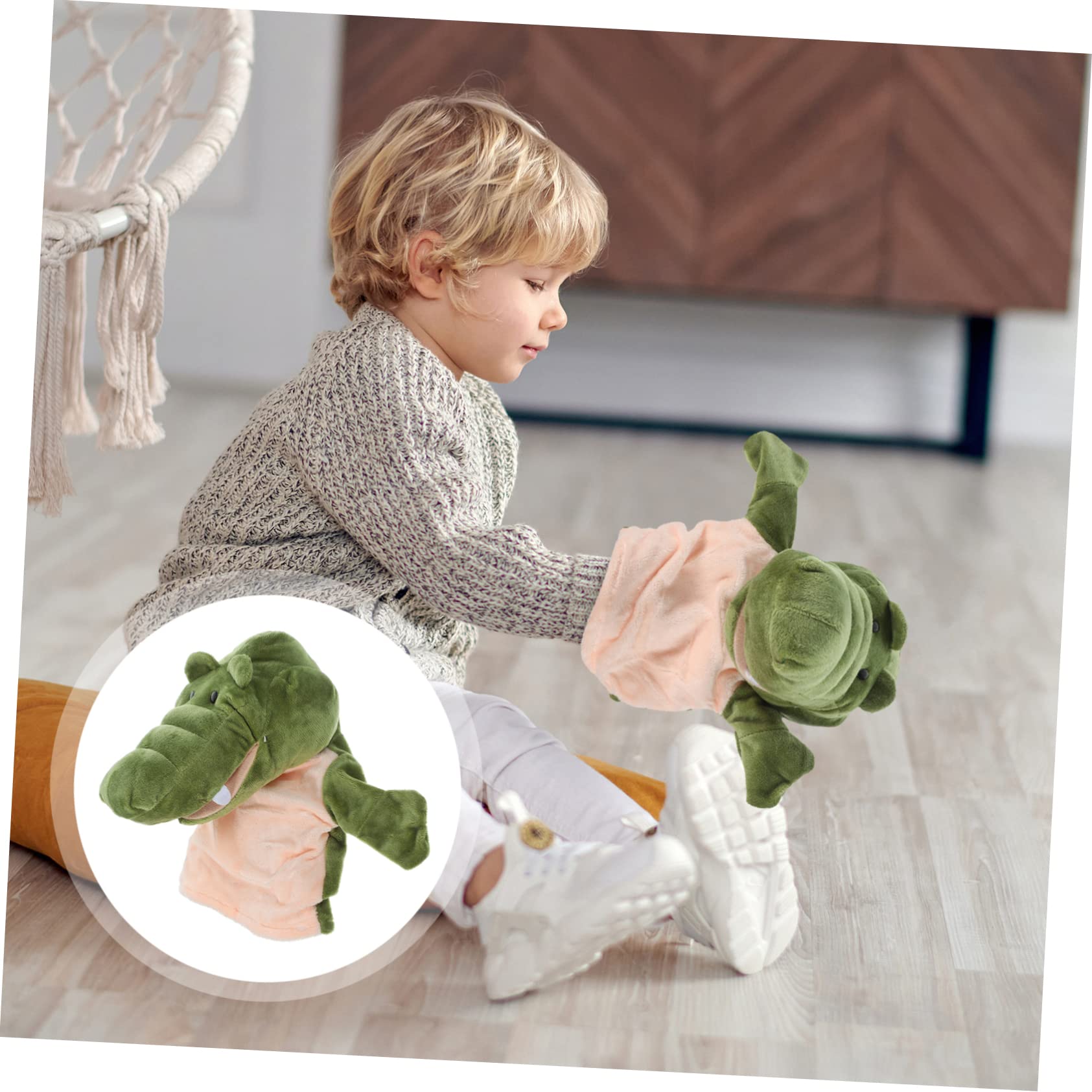 Supvox Krokodil Handpuppe Tier Handspielzeug für Kinder Puppentheater | Interaktive Krokodil-Handpuppe für Rollenspiele, Geschichten und gemeinsame Spielmomente zu Hause oder im