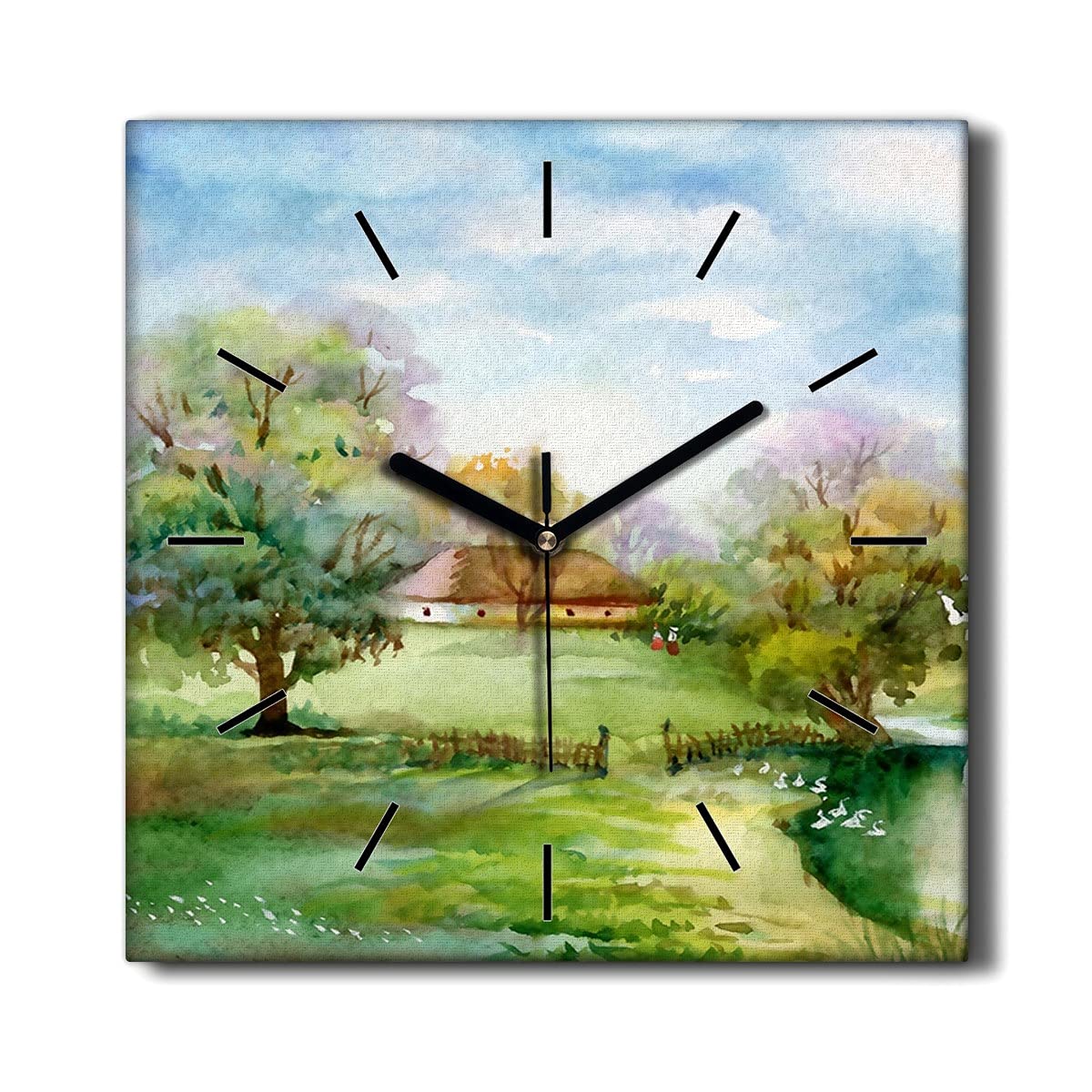 Horloge sur Toile 30x30cm Coloray Nature Salon Chambre Murale