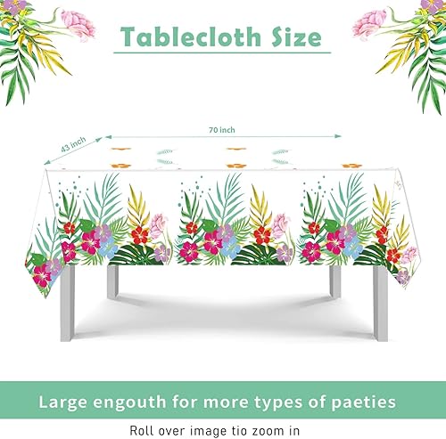 Miniatura 4 de 121 piezas de decoraciones hawaianas de Luau para fiesta, suministros de vajilla Aloha Tropical para fiesta, incluyendo platos, servilletas, tazas y