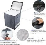 Outdoor Deep Freezer Cover,Heavy Duty 600D 100% Waterproof Chest Freezer Cover,Freezer Covers for Outside 7.0 Cubic Chest Freezer,Top Can Be Opened by Zipper(33"W x 22.5"D x 33.5"H,Grey)