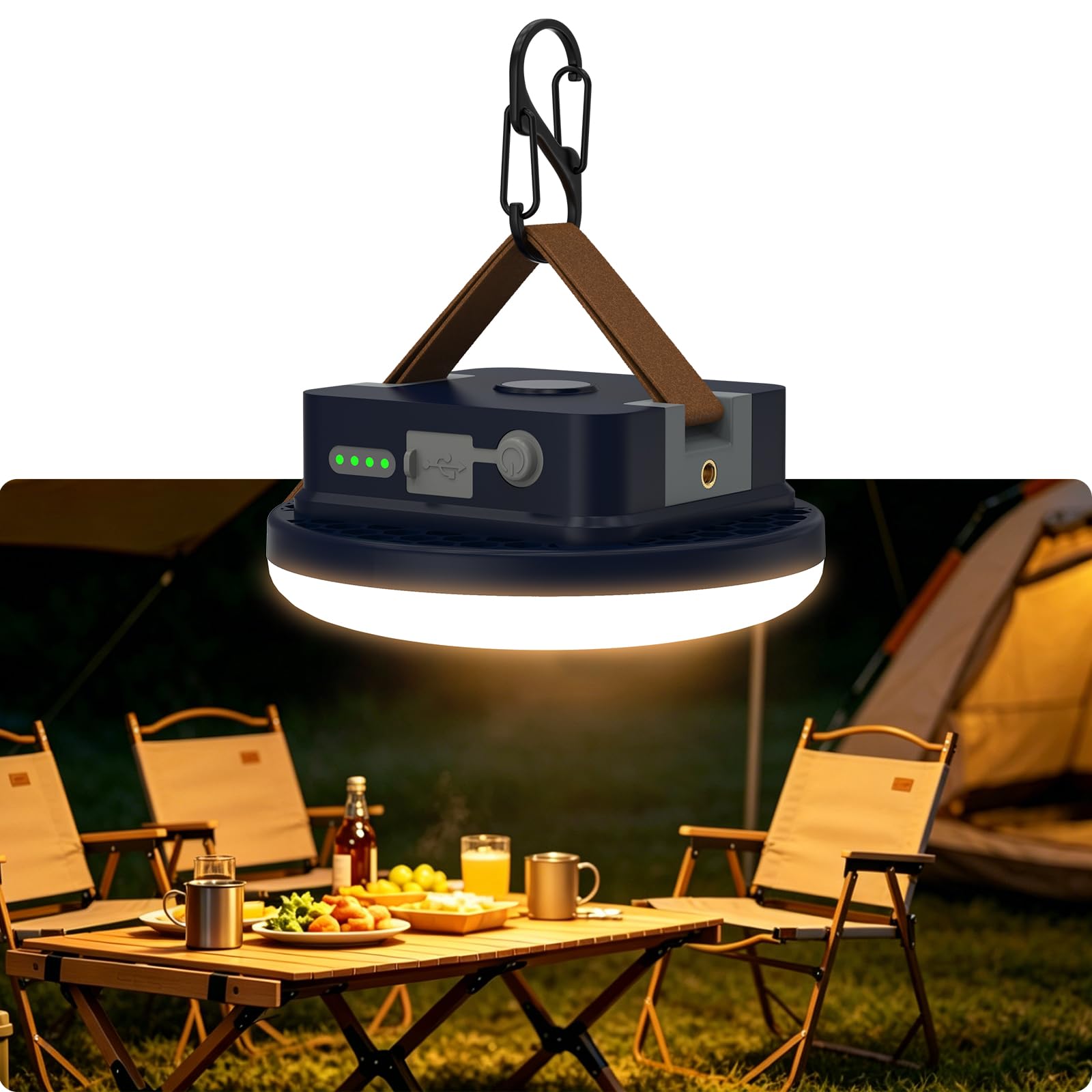 Lampe Camping Rechargeable 12000 mAh, Luminosité Réglable (40W)