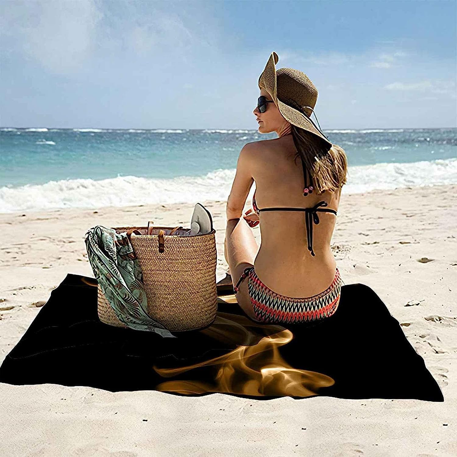 Mikrofaser Strandtuch 3D Drucken Nacht Abstrakter Rauch Extra Großes Mikrofaser Strandtuch Für Erwachsene, Sandfreies Schnelltrocknend Leichtes Handtuch Für Strand Schwimmen 150 X 200 cm -8V5N+U0U