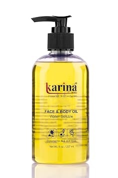 Karina Skincare - Face and Body Oil - Helps Hydrate & Nourish Skin - Botanical Ingredients - Grapeseed, Avocado, Rosehip Oils - Designed For All Skin Types - 8oz