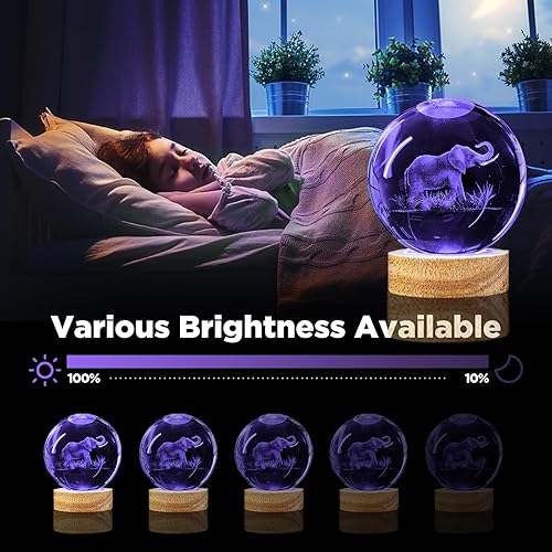 Miniatura 10 de Lámpara de bola de cristal de fútbol 3D con base LED de madera de 16 colores, luz nocturna de bola de vidrio de fútbol de 3.15 pulgadas mejorada con