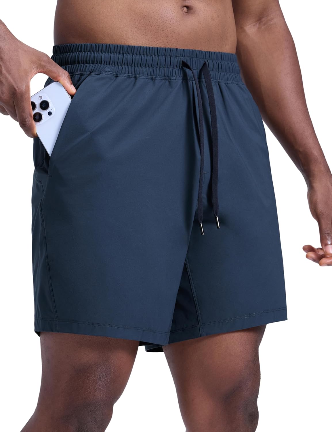 CRZ YOGA Mens Lightweight Workout Shorts 7" - Quick Dry for Gym Athletic Workout with Zipper Pocket