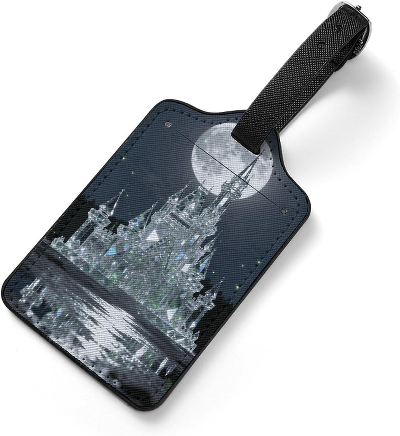 Crystal Castle and Moon Luggage Name Tag with Privacy Protection