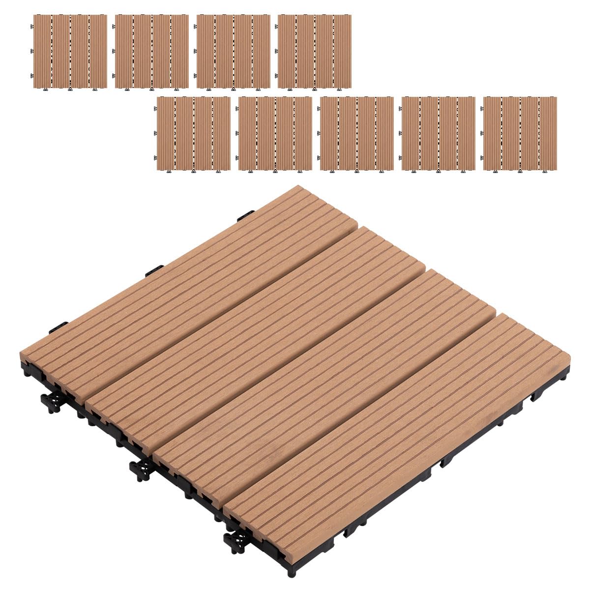 Amazon | ぼん家具 ウッドパネル 人工木 10枚セット ジョイントタイル