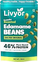 Livyor Crunch Roasted Edamame Beans - 150g | Salted Original Flavour | Roasted not fried | Plant based healthy snack | High Protein Snack | Gluten Free | Vegan | High In fibre