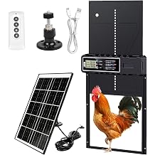 Solar-Powered Automatic Chicken Door 7 W 24 x 27.5 cm Ultra Wide Door 3 Control Modes Anti-Pinch & Security Alarm Type-C Charging for German Outdoor Use