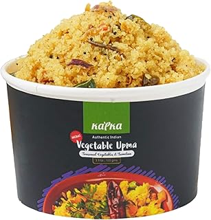 Kapka Vegetable Upma Cups Indian Food - 5 Pack - Ready to Eat Authentic Premade Vegan Upma - Microwavable Meals - Regional Flavor, Non-GMO - 3.5oz/100g