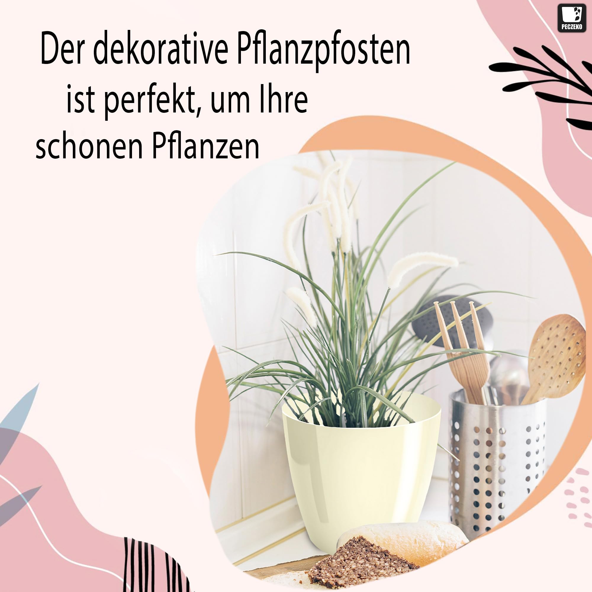 Macetas Brillantes Macetas Decorativas Hierbas Macetas Redondas de plástico duraderas y Ligeras para salón, Comedor, Cocina, terraza, balcón Juego de 2 Piezas (Antracita, diámetro 16 cm) — view 125