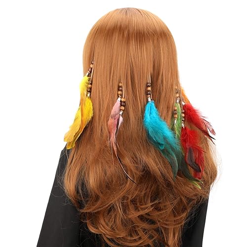 Miniatura 3 de 6 pinzas para el pelo de plumas, extensiones de cabello bohemias hechas a mano con peine de clip, horquilla hippie bohemia, pluma, cuerda de cáñamo,