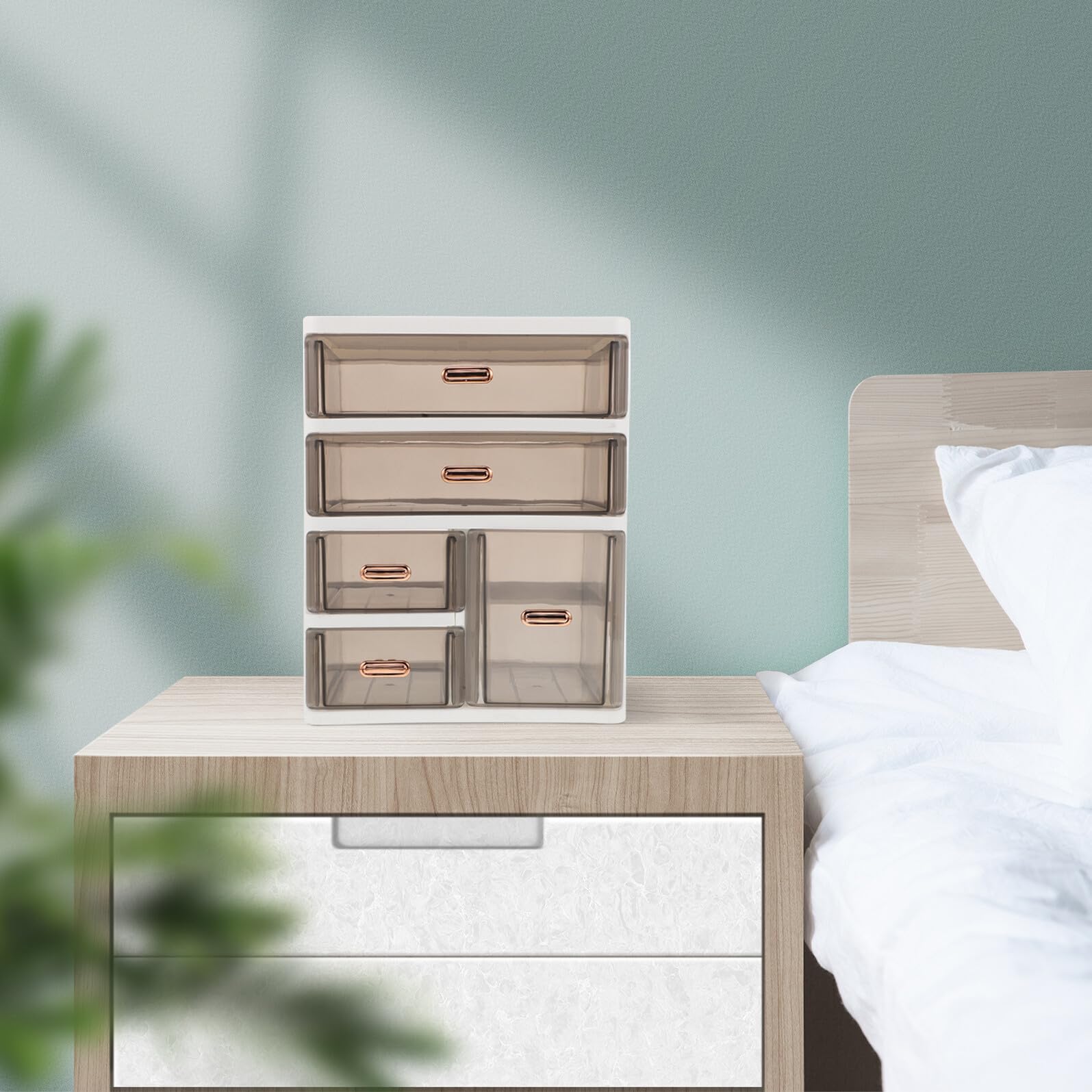 BESPORTBLE Organizzatore da Scrivania per Cosmetici e Prodotti Skincare in Plastica Pp con Cassetti Multilivello Resistente alla Deformazione, per Mobili e Tavoli da Trucco