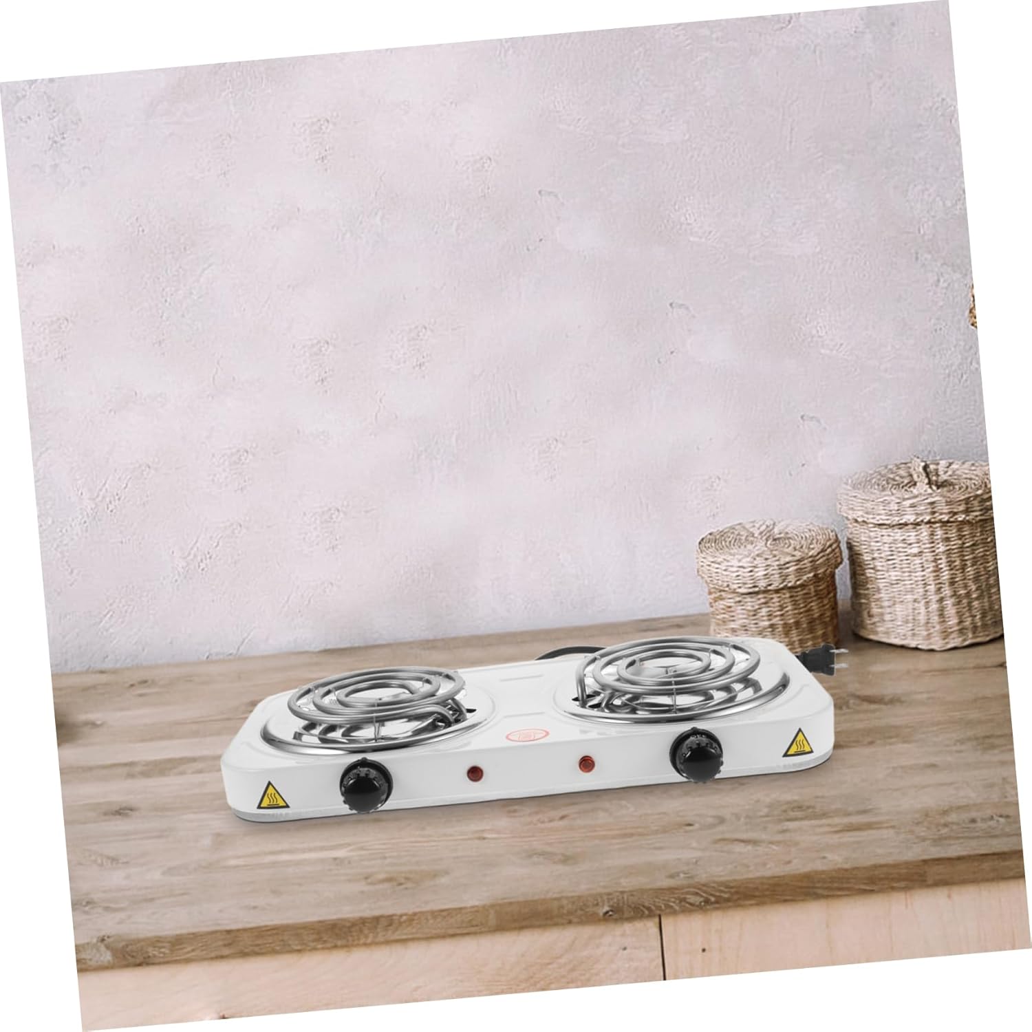 Ciieeo 2000w Stove Double Burner Countertop Temperature Control Stainless Steel Lightweight Kitchen Cooking Camping Us Plug