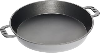 AMT Gastro Cast Large Room Frying Pan / Grill Pan for Garden and Professionals, Ø 50 cm, 7 cm High, Without Intermediate Barrel, Not Suitable for Induction, Lotan® Non-Stick Finish, Cast Iron Pan (Aluminium Casting),