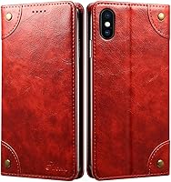 Vista 10 de Sinianl Funda de cuero tipo cartera con tapa de material TPU para iPhone Xs Max/XR/XS/X/8/8 Plus/7/7 Plus/6/6 Plus, Marrón