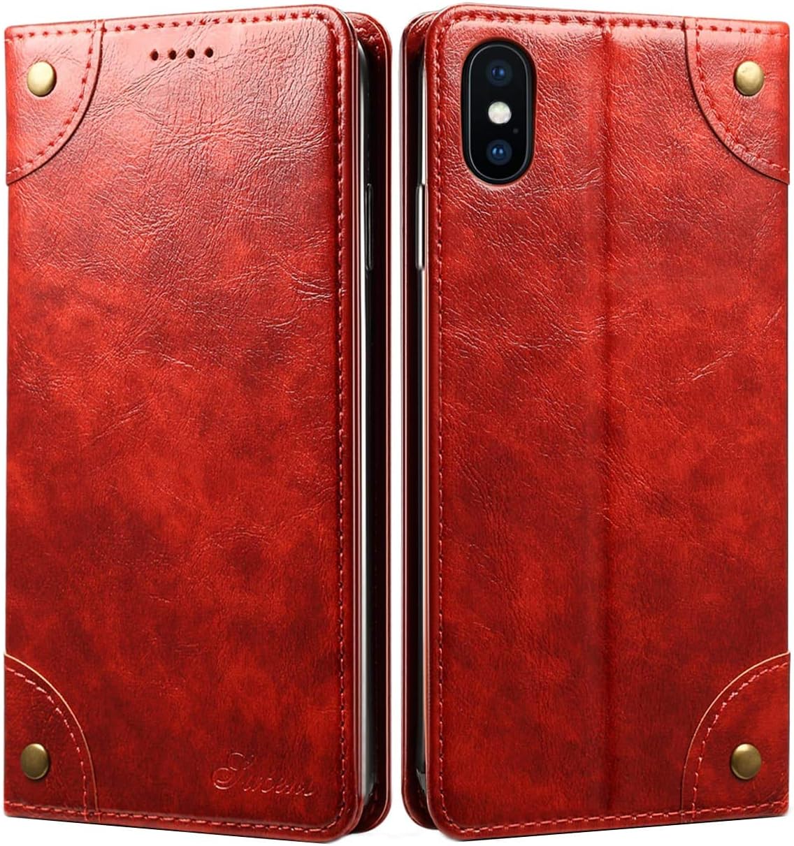 SINIANL iPhone 8 Case, iPhone 7 Case, Leather Wallet Folio Case Book Design Flip Cover with Stand and ID Credit Card Slot Magnetic Closure for iPhone 8/7