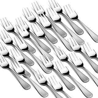 Snamonkia Appetizer Forks Set of 24, 5.4 Inches, Small Dessert Forks Stainless Steel Heavy-Duty for Party Bulk for Cocktail Salad Fruit Bar