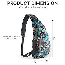 G4Free Sling Bag for Men Women, Small Crossbody Backpack Lightweight Chest Shoulder Bags for Travel, Outdoor and Sports (Blue Leaf)