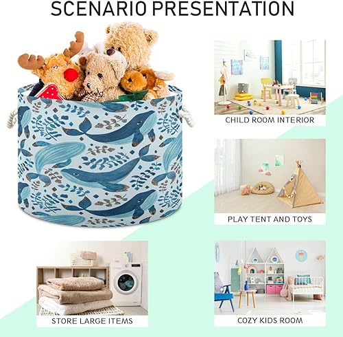 Miniatura 4 de Cesta de cuerda de algodón con diseño de paisaje del desierto occidental, cesta grande y redonda para ropa sucia para bebé, manta de juguetes,