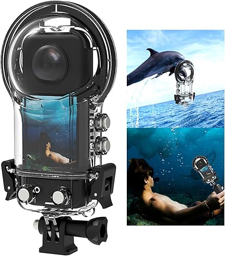 Miniatura 4 de Funda de buceo de 98.4 ft con tapa de lente de silicona para cámara de acción Insta360 X3, funda impermeable con accesorios de soporte, carcasa de