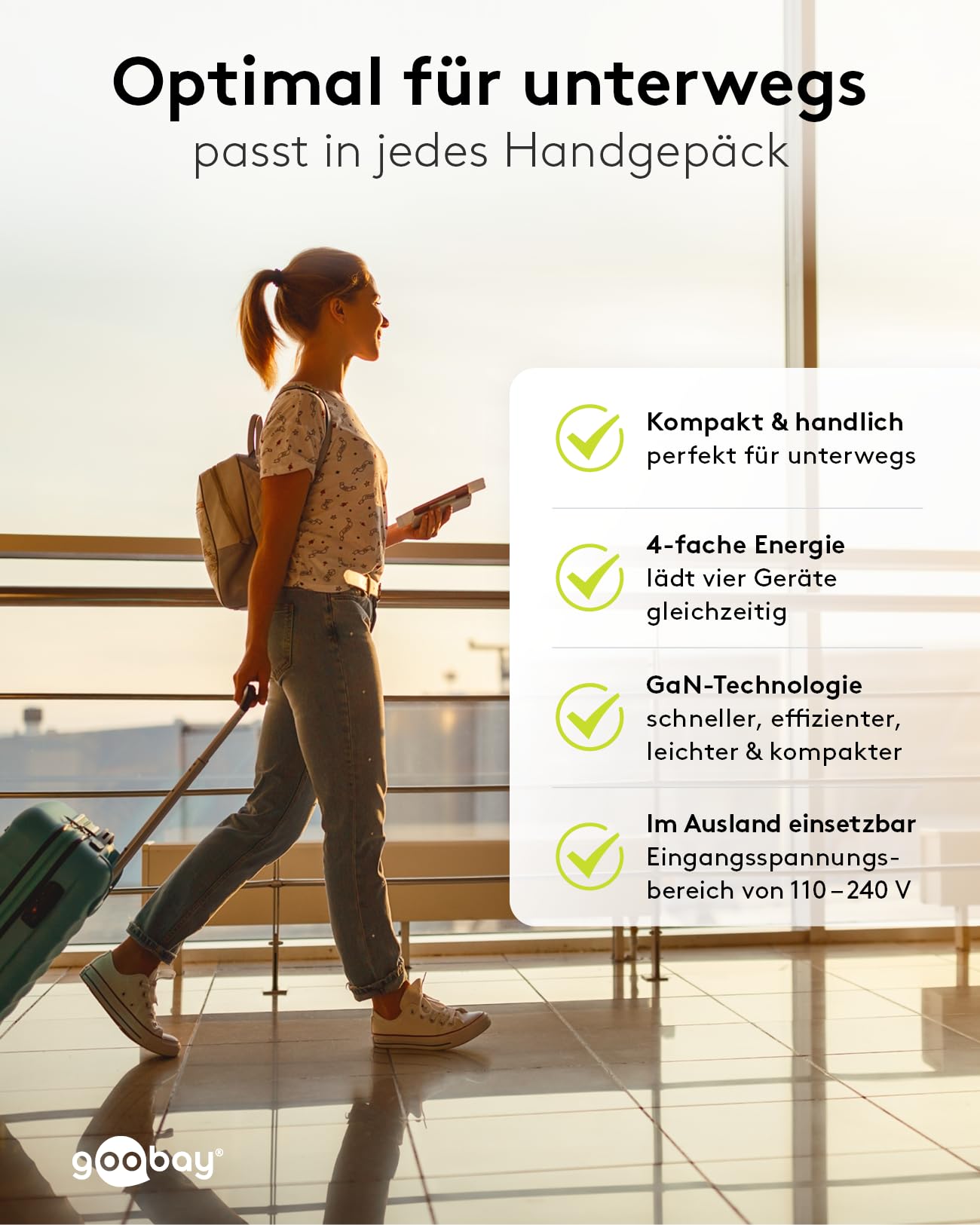 goobay 64818 USB-C PD 4-Fach Multiport Schnellladegerät (68W) / 2X USB-A 2X USB-C Eingang/Power Delivery/Netzteil für Ladekabel vom iPhone und Anderen Handys/Handy Ladegerät/weiß