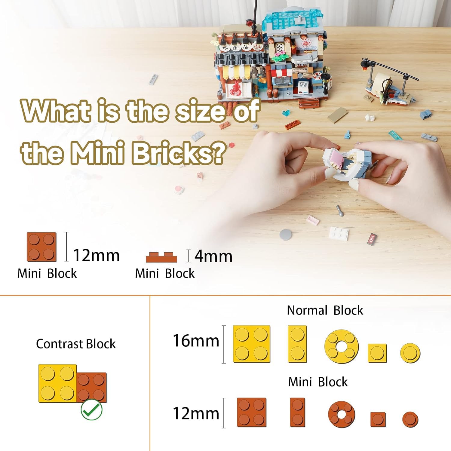 QLT Street View Seafood Store Mini Building Blocks, MOC Creative Building Toys Cute Animals Building Set for 14+ - Image 4