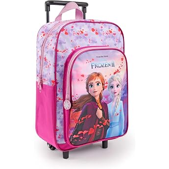 PERLETTI Frozen Nursery Backpack Girls 3 4 5 6 Years - Frozen Childrens Backpack with 2 Wheels - Toddler Rolling Backpack Trolley Backpack Nursery with Anna Elsa - 40 x 24 x 15 cm