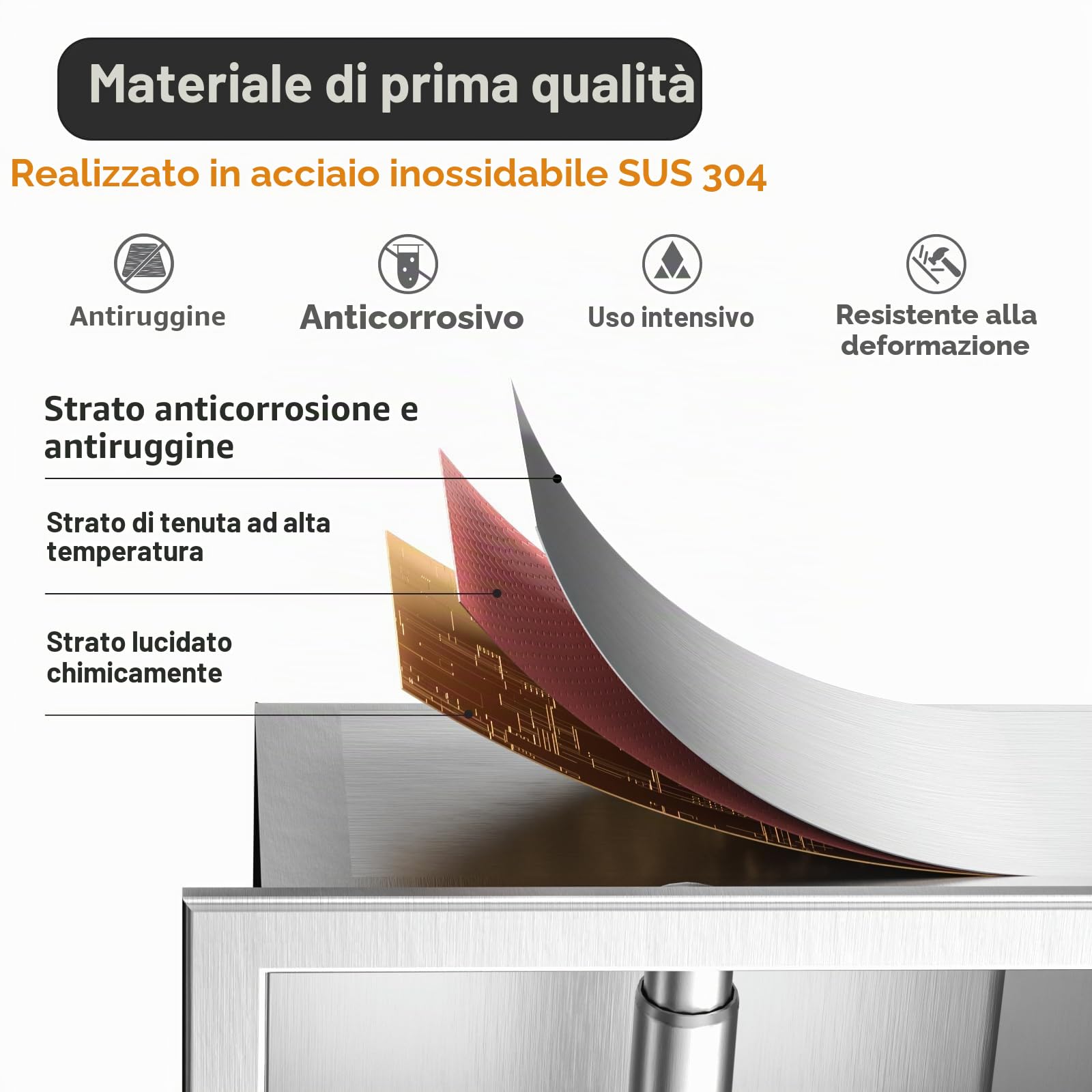 Porta carta igienica da incasso, in acciaio inox, per il bagno, 17,3 x 17,3 x 8,7 cm, argento