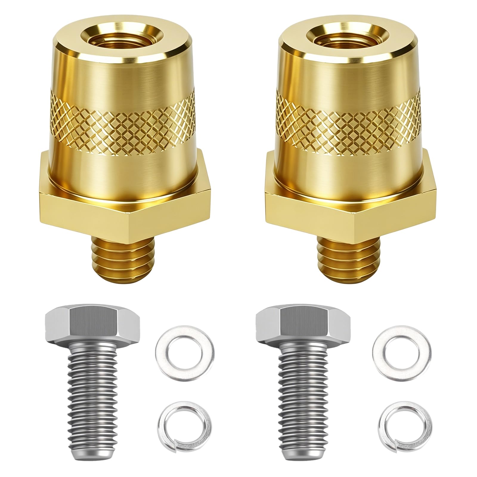 1 Pair Battery Pole Adapter, M8 Brass Positive Negative Terminals