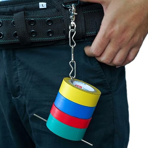 KUNN Soporte de cinta eléctrica, correa de doble uso, cadena de soporte rápido mejorada para cinturón de herramientas con llavero, bucle a presión y