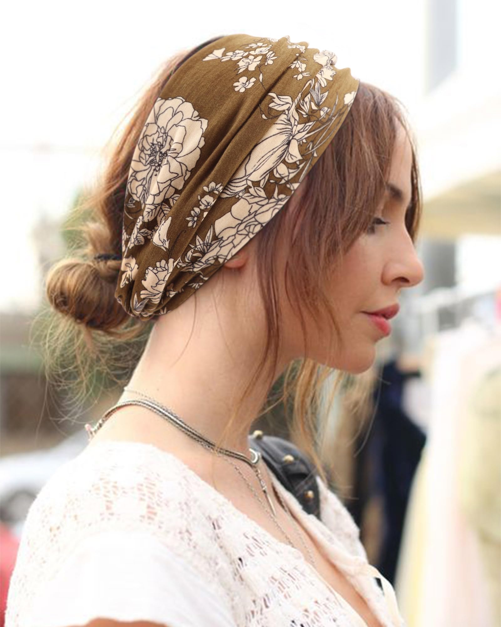 DRESHOW 6 Piezas Diademas Anchas Mujer Turbante Boho Head Wrap Elástico