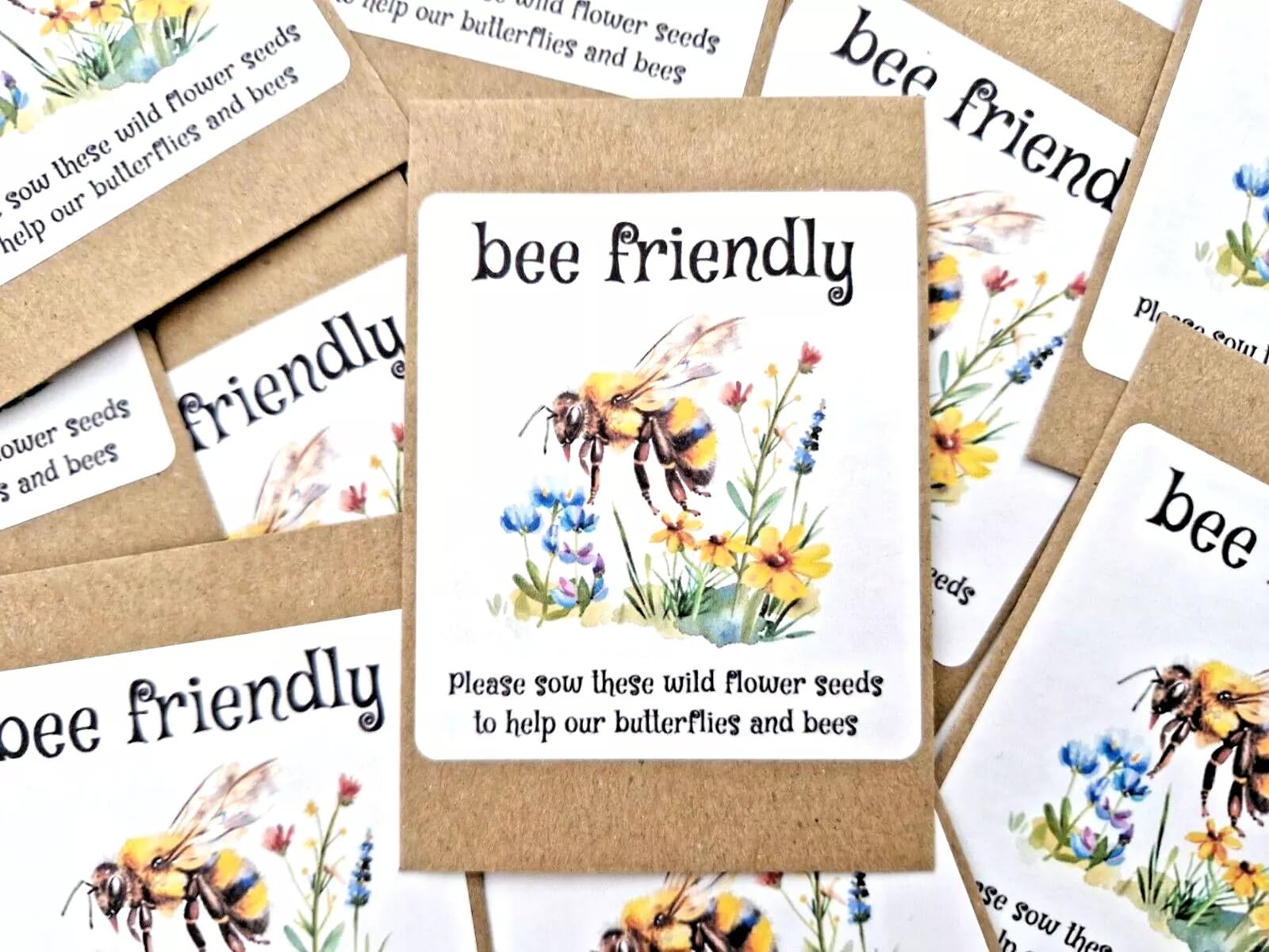 Wildflower Throw & Grow Seeds Mix Bee Friendly Party Bags Favours 2.5g perpack (72)