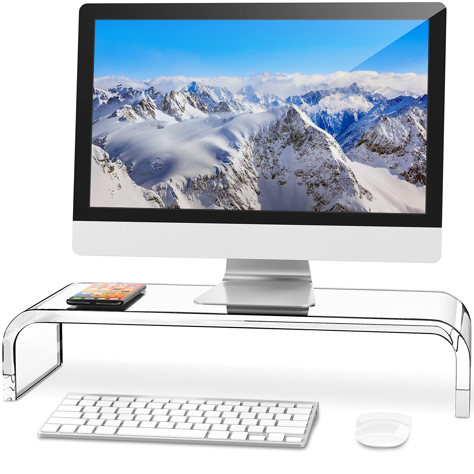 Buy AboveTEK Premium Acrylic Monitor Stand, Custom Size Monitor Riser