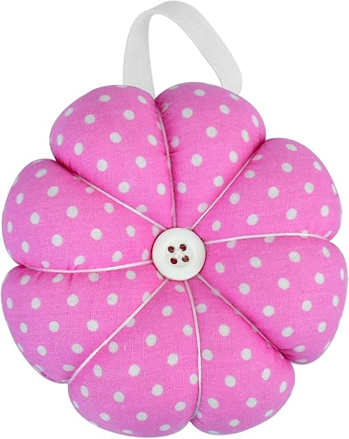 Pin Cushions for Sewing Needle Wrist Pin Cushion Wearable Pumpkin Shape Sewing Pin Cushion for Needlework Sewing (Pink)