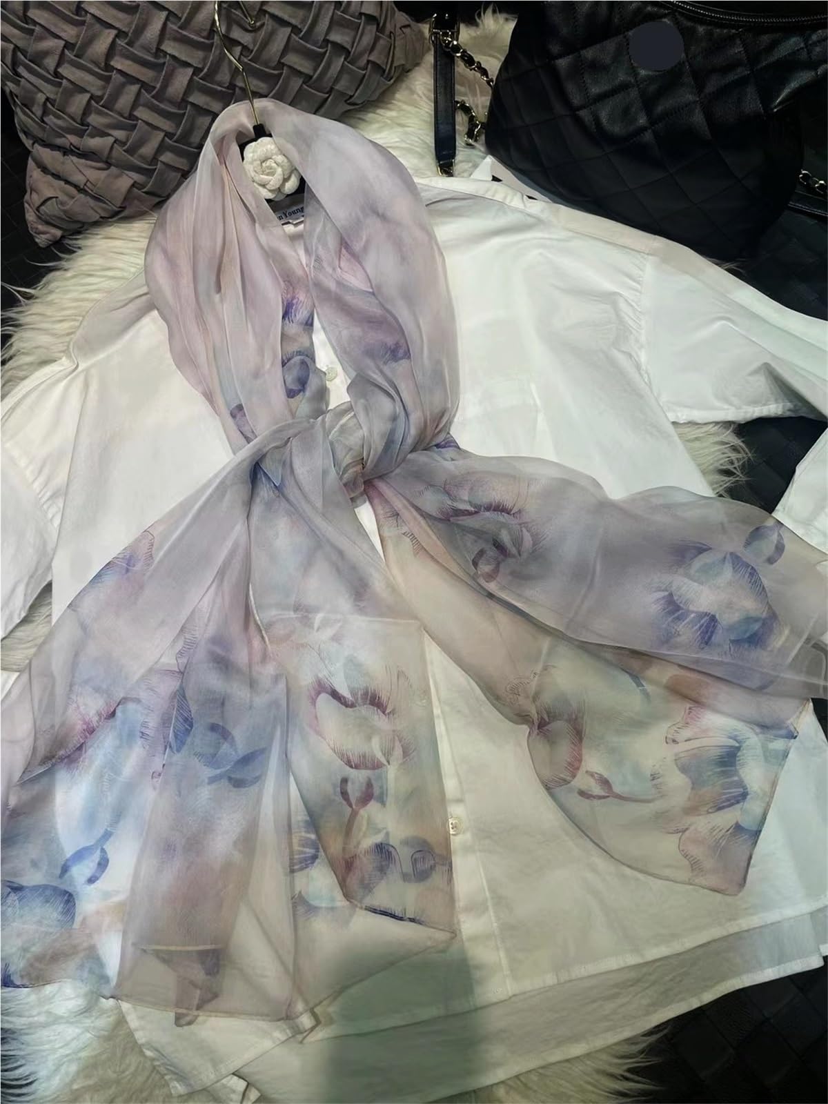 Primaverile Grande Leggera Sciarpa di seta chiffon Sciarpe lunghe da donna Foulard sciarpe moda primavera estate