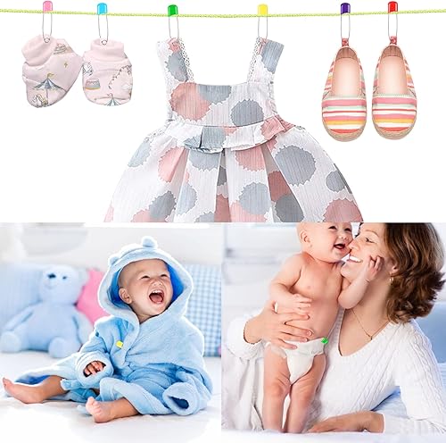 Miniatura 6 de Joyberg 100 pasadores de pañal, pasadores de seguridad para bebé, pasadores de pañales para pañales de tela, resistentes, acero inoxidable, plástico