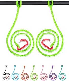 Abahub Paddle Leash 1/2PCS Kayak Paddle Leash Correa de Seguridad Cuerda de Seguridad elástica con mosquetón para Sup Kayak Navegación Piragüismo Kayak Accesorios de Remo 150-210cm