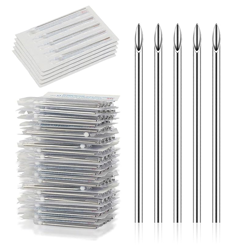 Agulhas ocas para piercing YONGDA 16G, 1,2 mm, pacote com 50 unidades