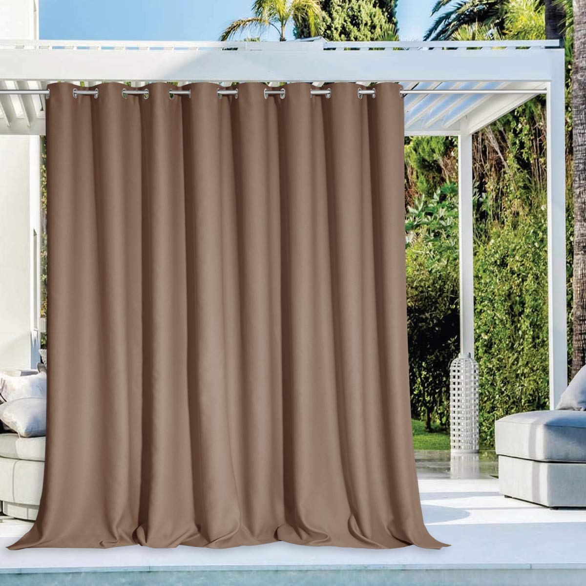 NICETOWN Sliding Door Curtain for Patio Extra Wide, Grommet Top Thermal Insulated Blackout Big Door Blind for Sunroom/Pavilion/Patio, Room Divider