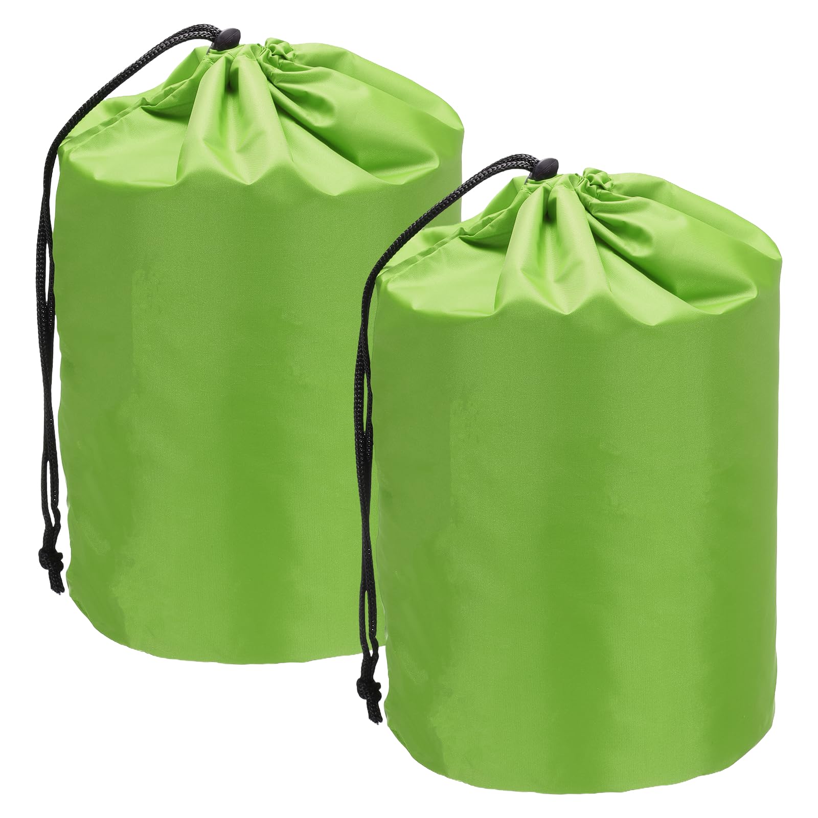 YELARXI Stuff Sack, Nylon Waterproof Storage Sacks Portable Drawstring Outdoor Products Ditty Bag Ultralight Dust Flap 9 x 16 Inch & 2Pcs & Emerald Green - Fit for (Camping/Travel/Hiking)