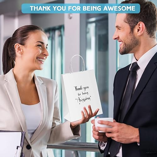 Miniatura 7 de Ctosree 20 Bolsas de Papel de Regalo de Agradecimiento para Empleado Compañero de Trabajo Colega Gracias por Ser Increíble Bolsas con Asas para