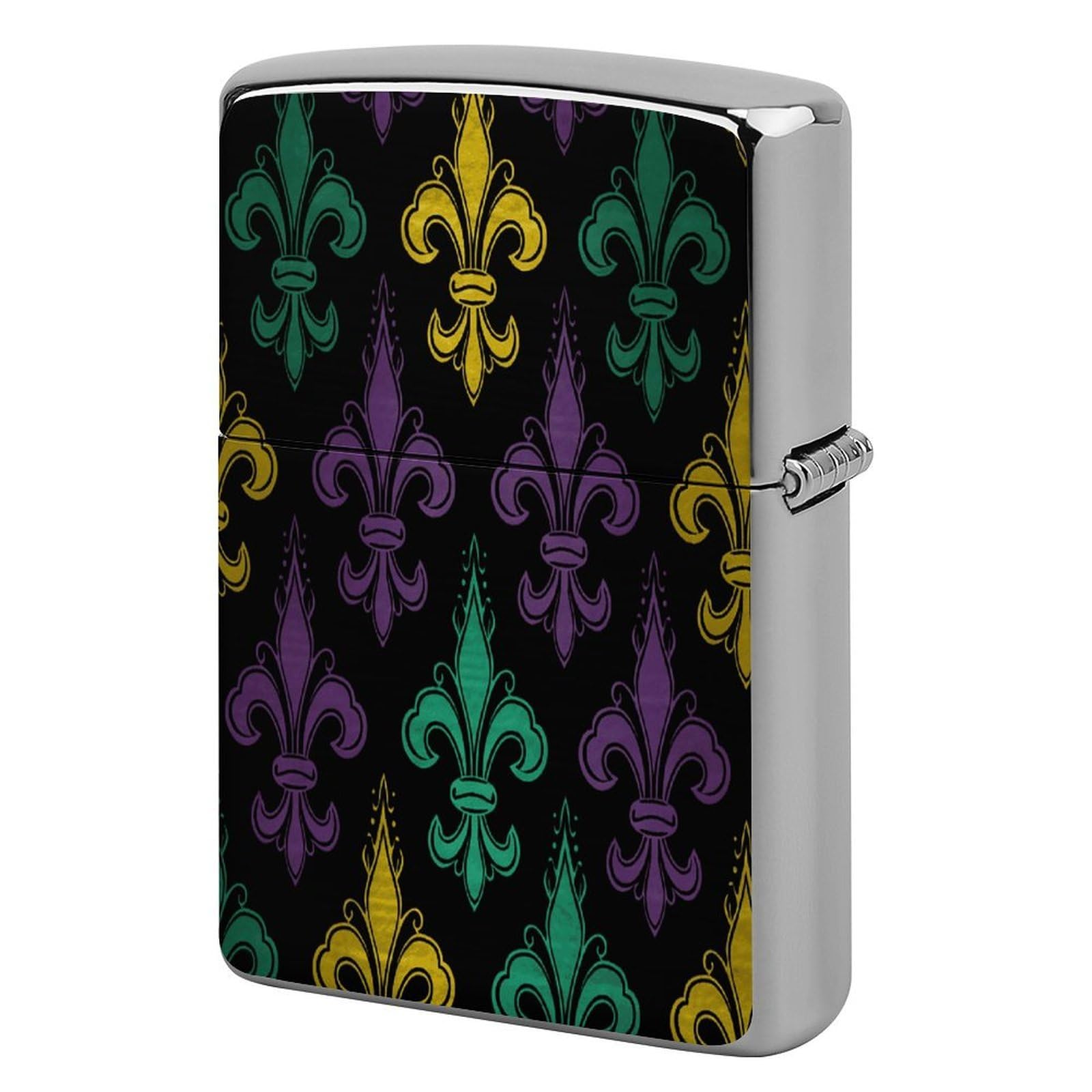 Btcowzrv Style 3D Fleur De Lis Mardi Gras Metal Lighter Case Sleeve Cover Holder