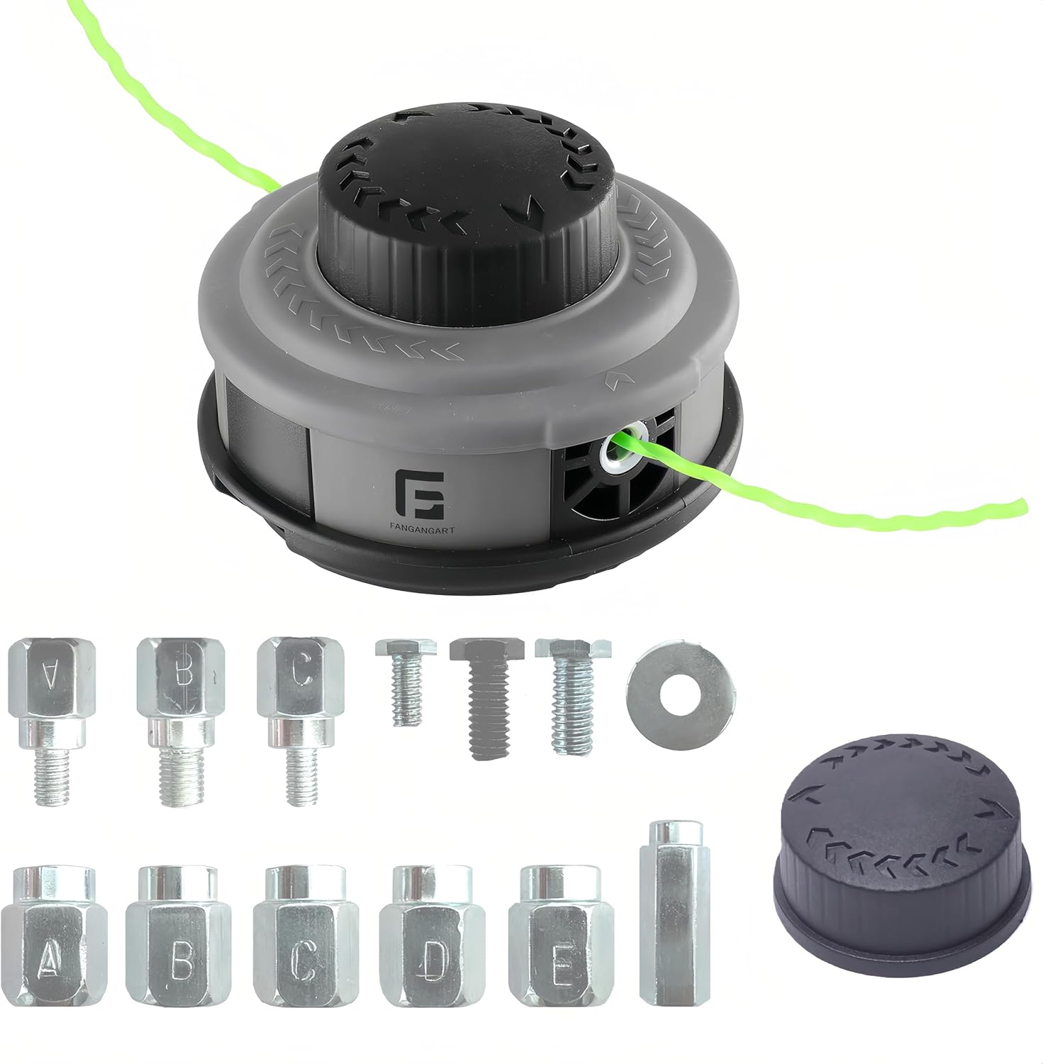 Trimmer Head,Weedeater Heads,String Trimmer Head Replacement For Echo,Ego,Stihl,Ryobi, Bump-Feed,Durability And Tangle-Free,Left-Hand Thread Shafts(Counter-Clockwise)Only,(Grey+13PCS hardware kit)