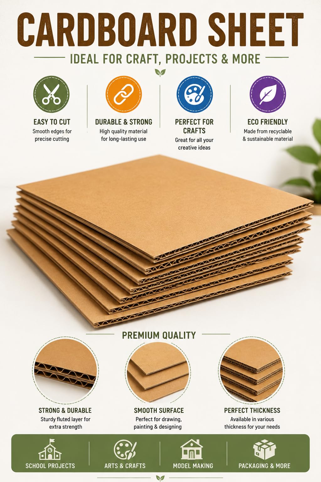 Mechdel 5-Ply Corrugated Cardboard Sheets, Cardboard Inserts for Packing, Mailing, Crafts - Kraft Brown, 12 x 12 Inches (12) 4